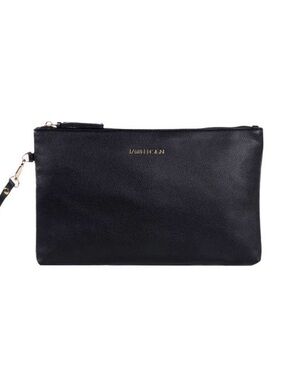 Fawn Design Black Vegan Leather Wristlet Clutch | Diaper Bag Organizer Pouch
